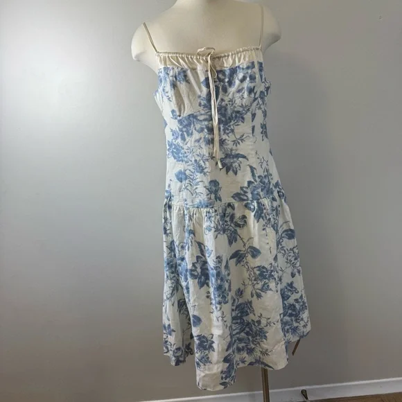 Reformation Analise White and Blue Floral Mini Dress - Picture 5 of 12